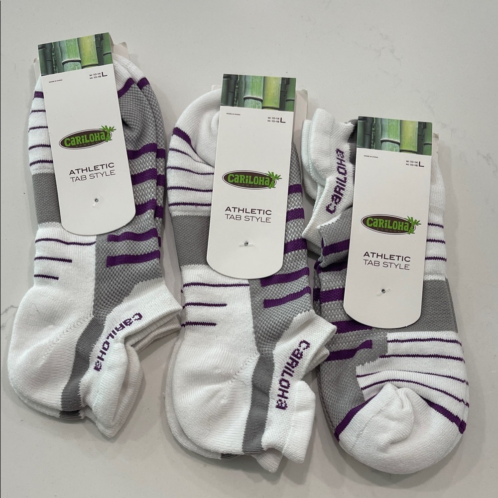 Carolina Women’s Athletic Tab Style large socks, 3 pair, NWT